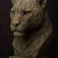 Jaguar Bust in Stone – Regal 3D Printable Sculpture (STL)