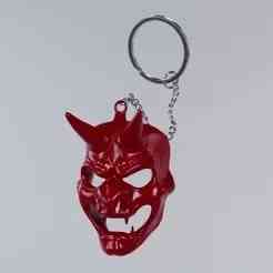 Japanese Oni Mask Keychain – STL File for 3D Printing