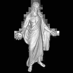 Jesus Christ with Open Arms – 3D Printable Statue (STL)