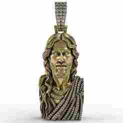 Jesus Head Diamond Pendant