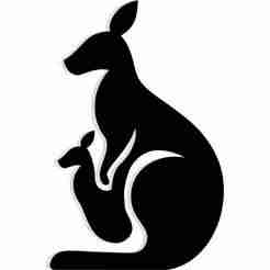 kangaroo with a joey - 2D/3D Wall Art STL+SVG For CNC Router, Plasma, Waterjet, Laser & 3D Printer