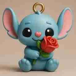 Kawaii Angel Mouse with Rose - Cute 3D Printable Figurine STL