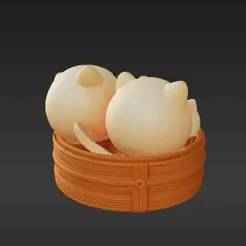 Kawaii Dim Sum Figurine - Cute Smiling Dumpling Desk Ornament
