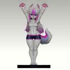 KAWAII FURRY GIRL SCULPTURE 3D - CUTE