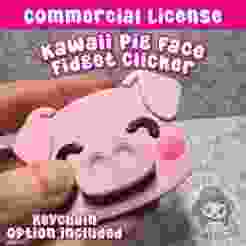 Kawaii Pig Face Fidget Clicker - Commercial Use