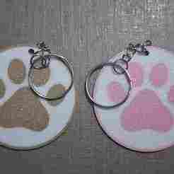 Key Ring Dog Footprint (stl & 3mf)