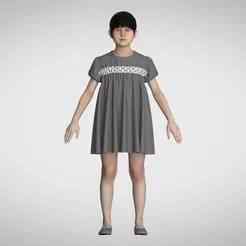 Kids Party Dress  | Marvelous / Clo3d / obj / fbx