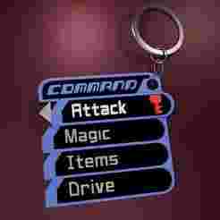 Kingdom Hearts 1 Command Menu Key Chain