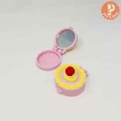 Kitsch Cake Compact - Case is Print in Place, Retro Design, Customizable with Mirrors