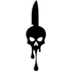 knife with dripping blood forming a skull 2 - 2D/3D Wall Art STL+SVG For CNC Router, Plasma, Waterjet, Laser & 3D Printer