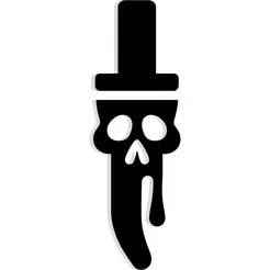 knife with dripping blood forming a skull 3 - 2D/3D Wall Art STL+SVG For CNC Router, Plasma, Waterjet, Laser & 3D Printer