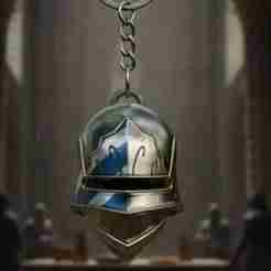 Knight Helmet Keychain - Medieval Crusader Armor - Historical Fantasy - Ready to Print