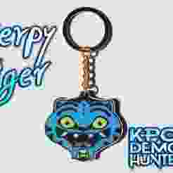 KPop Demon Hunters Derpy tiger Keychain Pin