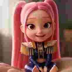 Kpop Demon Hunters Huntrix personages mira baby whit base
