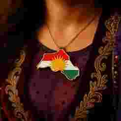 Kurdistan Map Pendant – 3D Printable Necklace with Flag Design