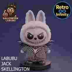 Labubu Jack Skellington - Halloween 3D figure Retro Infinity style (90mm) : vinyl collectible