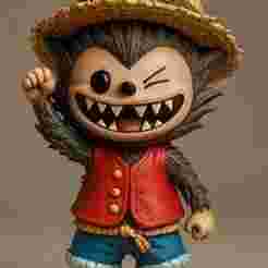 Labubu Pirate King – Stylized Mischief STL Figurine | Fantasy Pirate Creature for 3D Printing