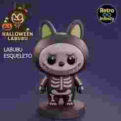 Labubu Skeleton / Labubu Skeleton - Halloween figure 3D Retro Infinity style (90mm) | vinyl collectible