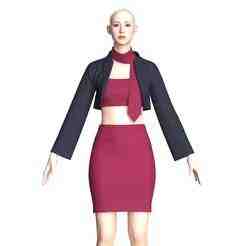 Ladies Corporate Dress-Outfit | Marvelous / Clo3d / obj / fbx