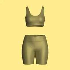 Ladies Yoga Bra With Shorts   | Marvelous / Clo3d / obj / fbx