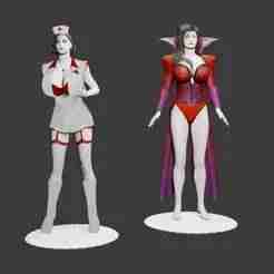 Lady Dimitrescu's Residual Evil two-version 3D model for printing Lady Dimitrescu's Residual Evil two-version 3D model for printing