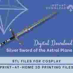LAE'ZEL Silver Sword of the Astral Plane STL Files [Baldurs Gate 3] Cosplay Prop | 3D Print files | Costume Prop