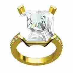 Large Stone Solitaire Ring