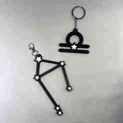Libra Constellation and Zodiac Symbol Keychain Bundle - 3D Printable STL Files - NO AMS - COMMERCIAL LICENSE ♎︎