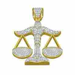 Libra Weighing Scale Diamond Pendant