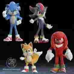 Life-Size Sonic Bundle 3D Printer File STL (4 Hedgehogs)