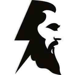 lightning bolt forming the silhouette of Zeus 3 - 2D/3D Wall Art STL+SVG For CNC Router, Plasma, Waterjet, Laser & 3D Printer