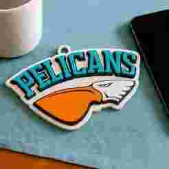 Liiga Lahti Pelicans keychain badge color printable and renderable