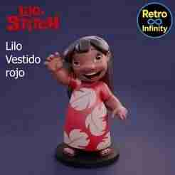 Lilo vestido rojo / Lilo red dress - 3D figure Retro Infinity style (100mm) | vinyl collectible