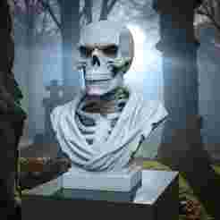 🔥 Limited Time 70% Off –Halloween Skull Bust STL – Spooky Skeleton 3D Print Model