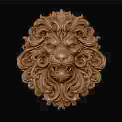 Lion Bas Relief Pendant 3D print model