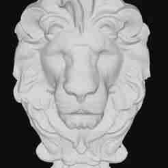 Lion Face Statue STL  3D Printable Regal Wall Sculpture