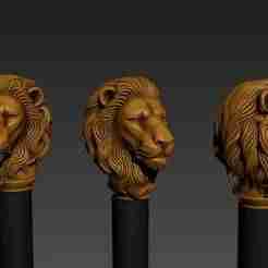 lion Head Gentleman Knob Walking Cane