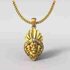 Lion Pendant STL 3D Model for 3D Printing – One Inch Pendant