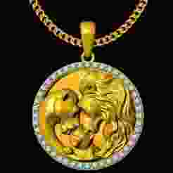 Lion Pendant STL 3D Model for Jewelry – One Inch Pendant