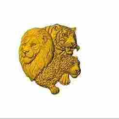 Lion tiger panther pendant stl
