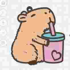 LLAVERO CAPIBARA CON VASO
