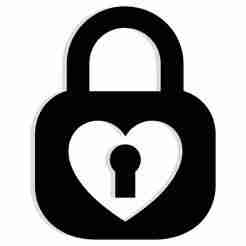 lock with a keyhole shaped like a heart 3 - 2D/3D Wall Art STL+SVG For CNC Router, Plasma, Waterjet, Laser & 3D Printer
