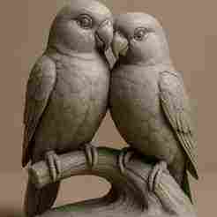 Lovebird Statue STL File