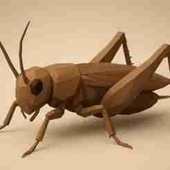 Low Poly 3D Cricket Model – Printable Decorative Design