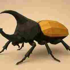 Low Poly 3D Hercules Beetle Model – Geometric Beetle Figurine
