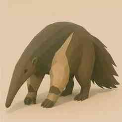 Low Poly Anteater STL – Geometric 3D Model for Printing