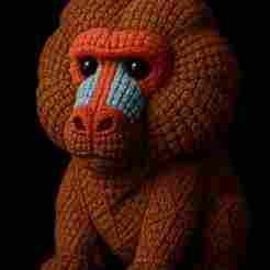 Low-Poly Crochet Baboon (3D Model) / Low-Poly Crochet Baboon (3D Model)
