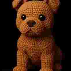 Low-Poly Crochet Pitbull Amigurumi (3D Model) / Low-Poly Crochet Pitbull Amigurumi (3D Model)