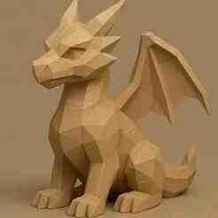 Low-Poly Dragon Sculpture for 3D Printing