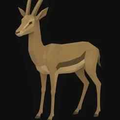 Low Poly Gazelle 3D Model – Polygonal Antelope STL for 3D Printing